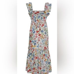 Cara Cara Darby Dress FLORAL GARDEN IVORY Medium M $695 EEUC